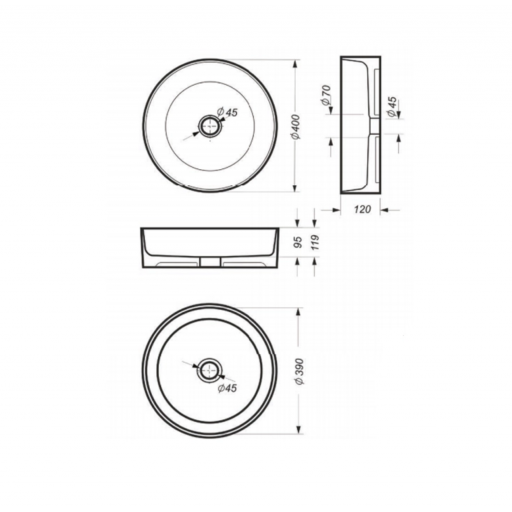 Раковина накладная Sanita Luxe Best 40 SLM BST40SLWB01S белая